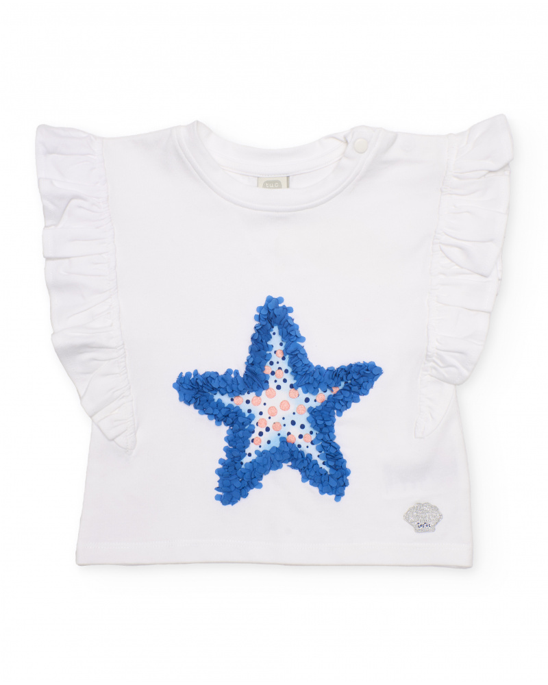 Girls’ knitted T-shirt with textured star