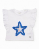 Girls’ knitted T-shirt with textured star