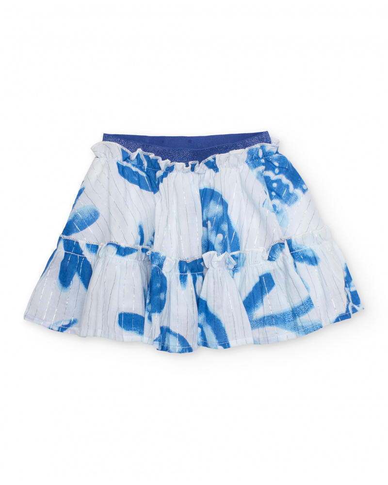 Girls’ woven skirt with double ruffle