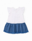 Girls’ knitted dress with nautical design and sequins