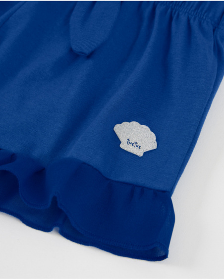 Girls’ knitted shorts with ruffle hem