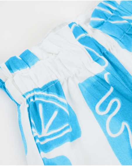 Girls’ woven shorts with gathered waistband