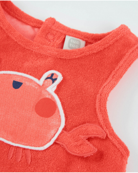 Girls’ knitted romper in terry fabric