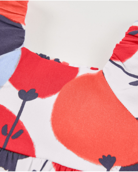 Girls’ woven dress with puff sleeves