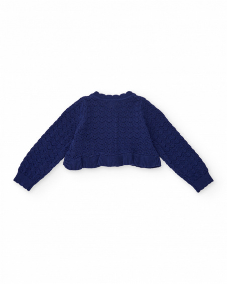 Girls’ knitted cardigan with openwork design