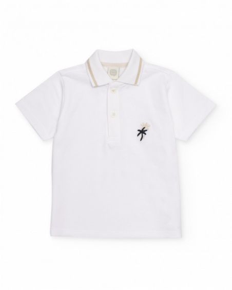 Boys’ knitted polo shirt with decorative embroidery