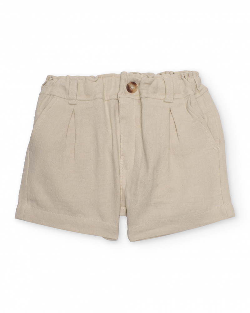Boys’ Bermuda shorts in plain, lightweight fabric