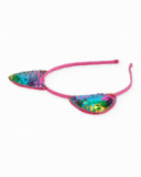 Girls’ headband in plain fabric with sequin ears