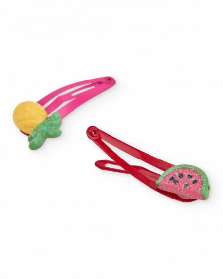 Girls hair clip set with fruit decorations
