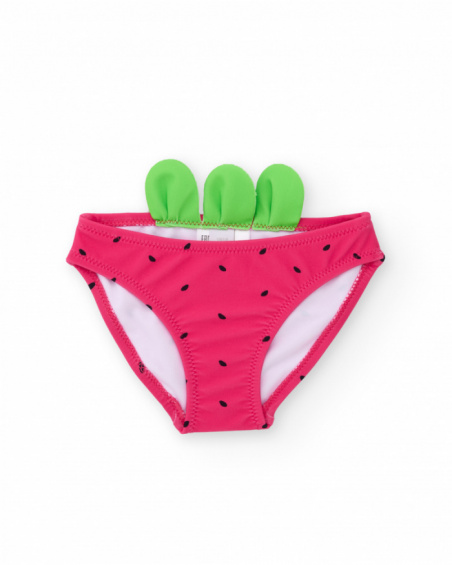 Girls’ knit bikini bottoms with little leaf detail