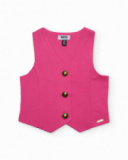 Girls knit vest with metal buttons