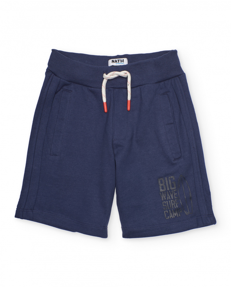 Boys knit bermuda shorts with elastic waistband