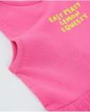 Girls knit jumpsuit with a ribbed upper part