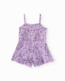 Girls knit jumpsuit with a ruffle neckline