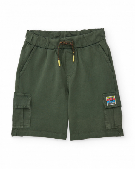 Boys knit bermuda shorts with cargo pockets