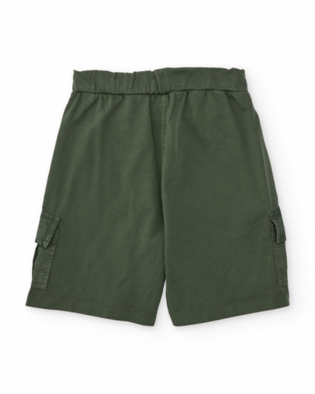 Boys knit bermuda shorts with cargo pockets