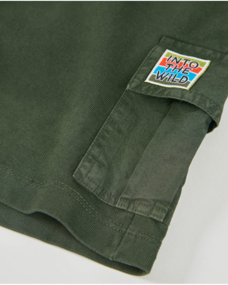 Boys knit bermuda shorts with cargo pockets