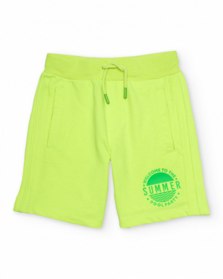Boys knit bermuda shorts with an adjustable drawstring