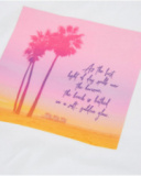 Girls knit T-shirt with a palm tree illustration
