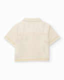 Girls plain shirt with colorful embroidery