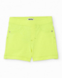 Girls knit shorts with stretchy fabric