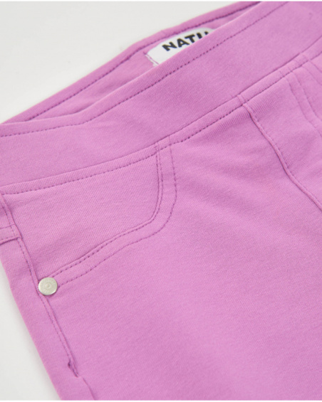 Girls knit shorts with stretchy fabric