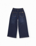 Girls plain pants in denim fabric