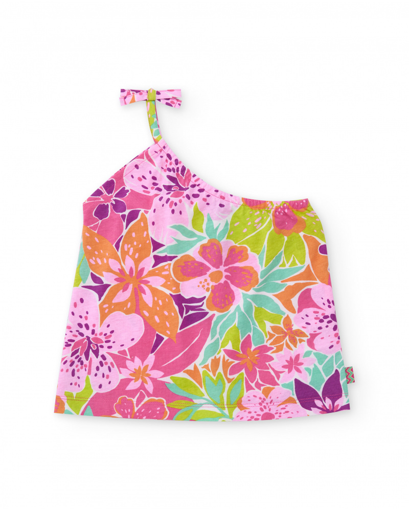 Girls knit top with an asymmetrical design