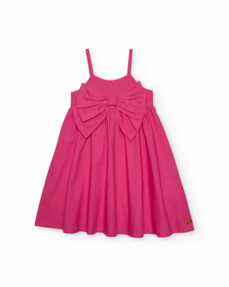 Girls plain dress with a big bow