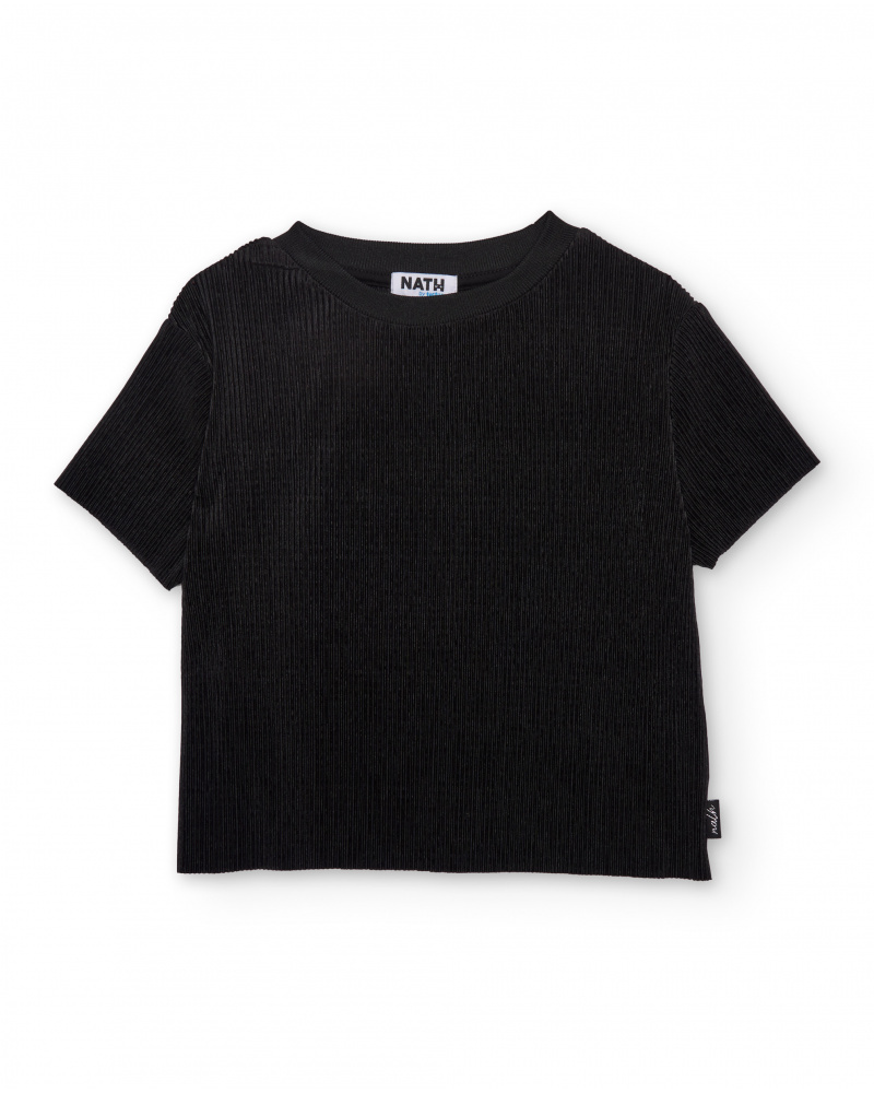 Girls’ ribbed knit T-shirt