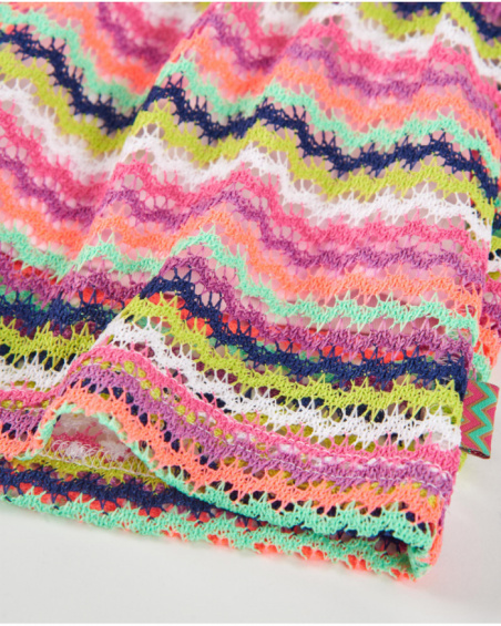 Girls’ knit strappy dress with bows