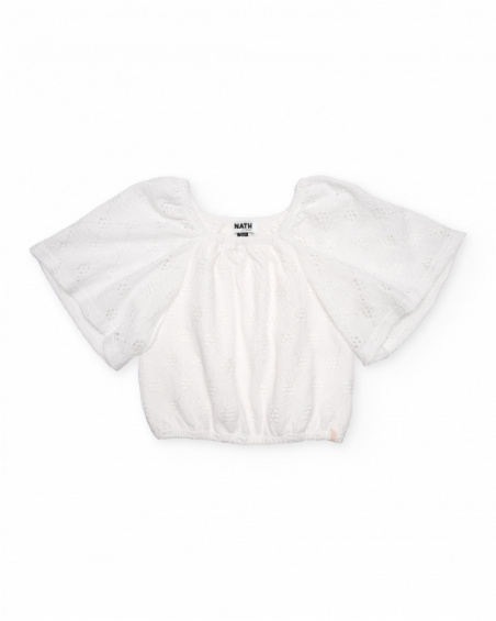 Girls’ knit blouse with wide sleeves