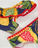 Girls’ knit bikini with ruffle at the neckline