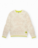 Boys’ knit sweater with palm tree motif