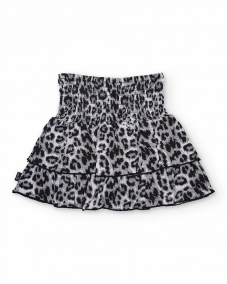 Girls’ woven skirt with wide gathered waist