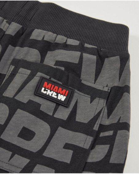 Boys’ knit bermuda shorts with letter print