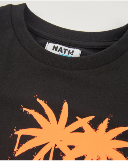 Boys’ knit T-shirt with paint effect