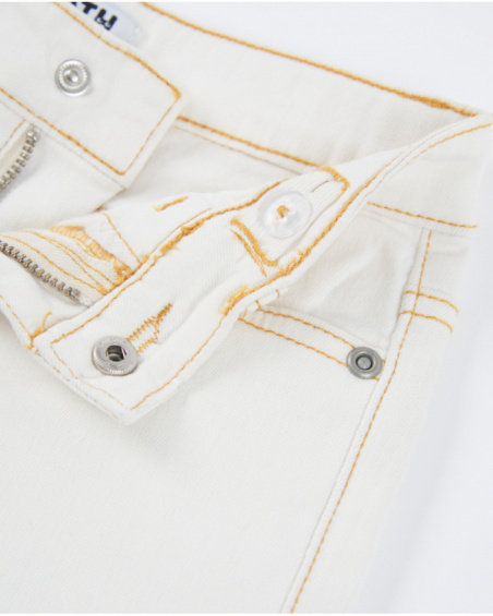 Boys’ woven bermuda shorts with contrast stitching