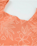 Girls’ knit T-shirt with square neckline