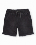 Boys’ woven bermuda shorts in woven fabric and denim