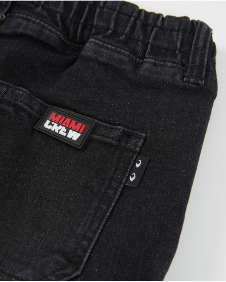 Boys’ woven bermuda shorts in woven fabric and denim