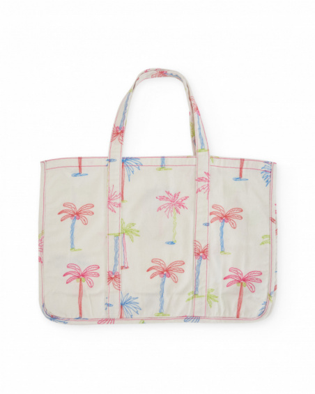 Girls’ woven bag with palm tree print