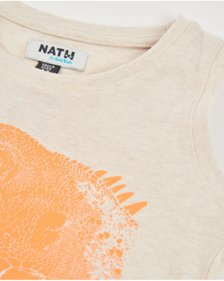 Boys’ knit T-shirt with reptile print