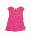 Girls’ knit T-shirt with ruched bodice
