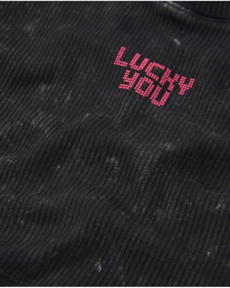 Girls’ knit T-shirt with washed effect