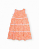 Girls’ knit dress with decorative stripes