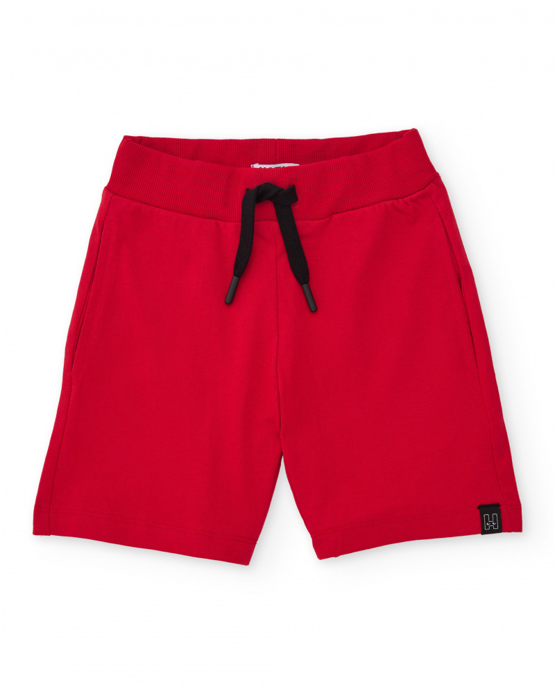 Boys’ knit bermuda shorts with adjustable drawstring