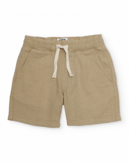 Boys’ woven bermuda shorts with elastic waist