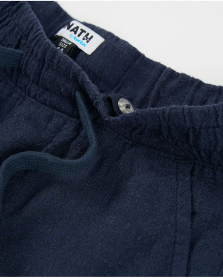 Boys’ woven bermuda shorts with adjustable drawstring