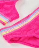 Girls’ knit bikini with floral texture